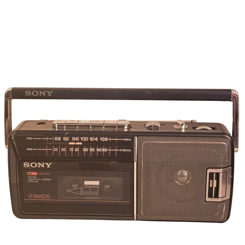 Vintage Sony CFM-140 Cassette-Corder 2 Bands AM FM Portable Radio Korea Boombox